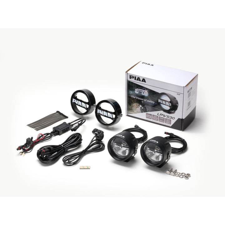 PIAA DKW539E Paire de feux auxiliaires LED blancs 3,5" (10,1 cm) – 6000K – Éclairage longue portée – Auto / 4x4 / Moto