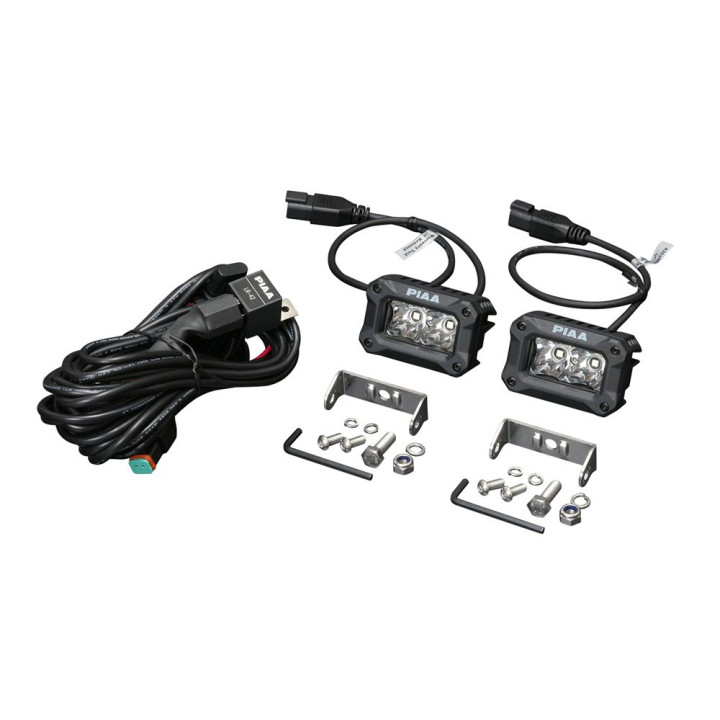 PIAA DKCL203 Paire de feux LED auxiliaires carrés 5600K (8,1 × 6,0 × 5,8 cm) – Faisceau étroit – Auto / Moto / Off-road