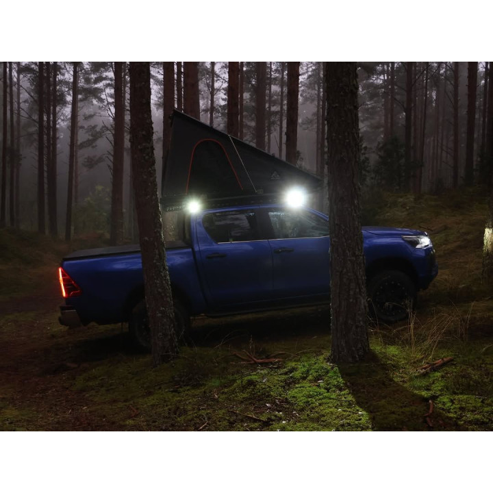 PIAA DKCL203 Paire de feux LED auxiliaires carrés 5600K (8,1 × 6,0 × 5,8 cm) – Faisceau étroit – Auto / Moto / Off-road