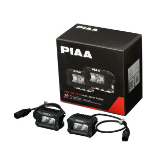 PIAA DKCL209 Par de luces LED auxiliares cuadradas 5600K (8,1 × 6,0 × 5,8 cm) - Haz ancho - Auto / Moto / Off-road