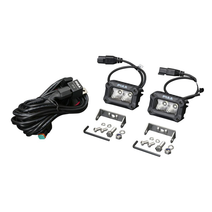 PIAA DKCL209 Pair of square auxiliary LED lights 5600K (8.1 × 6.0 × 5.8 cm) – Wide beam – Auto / Motorcycle / Off-road