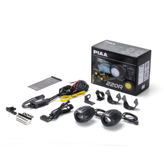 PIAA DK220R1 Pair of LED auxiliary lights 6.3 cm - White 6000K - Long range lighting - Auto / Off-road / Motorcycle