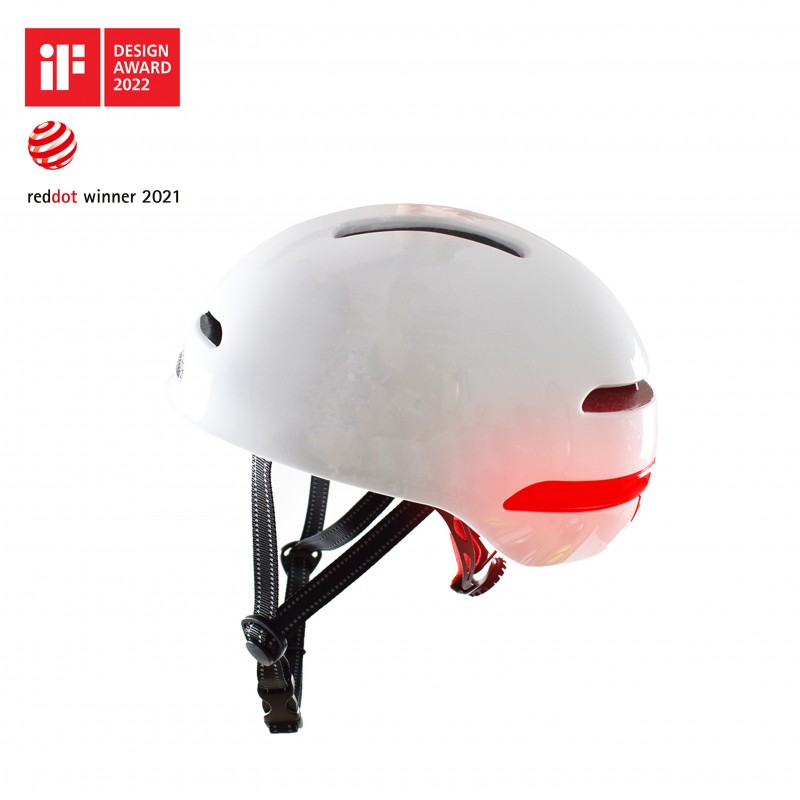 Casque bol blanc Vélo, BMX, Trottinette taille M-L casque intelligent