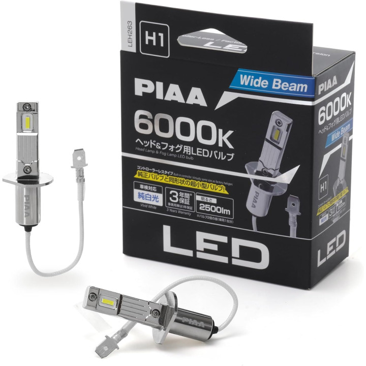 PIAA LEH263 Pair of LED bulbs conversion for H1 6000K/11W headlights