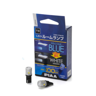 PIAA LER141 Paar LED-Lampen Innen T10 – Welcome Blue dann Weiß 6600K – 100 lm – Innenraumbeleuchtung 12V