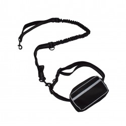 Cinturón de carrera con perro tipo canicross con bolsa extraíble