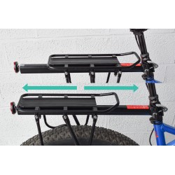 Adjustable rear bike luggage rack