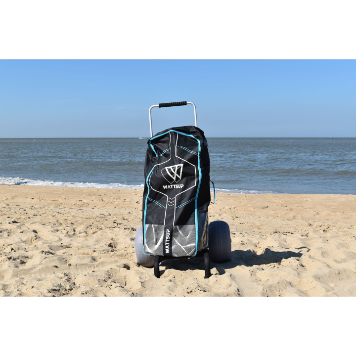 Alu paddleboard met ballonwielen ideaal voor zand