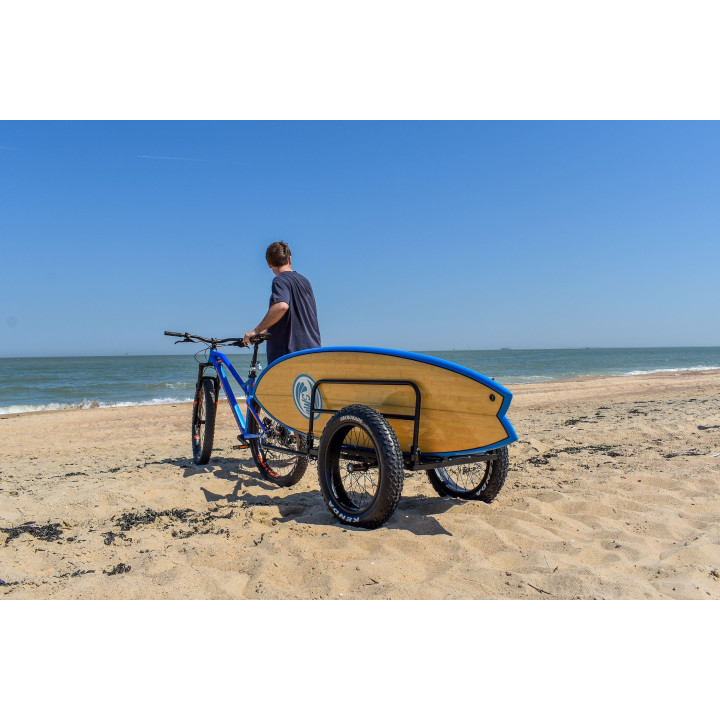 Remolque de bicicleta especial playa - ruedas fat bike