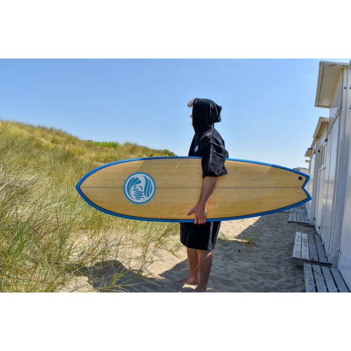 Katoenen surfponcho met mouwen