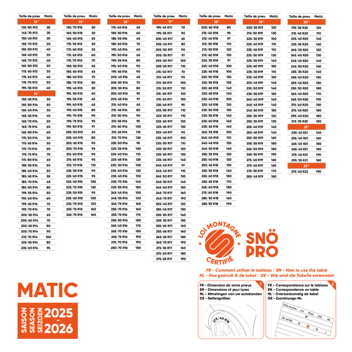 Cadenas de nieve 9mm MATIC