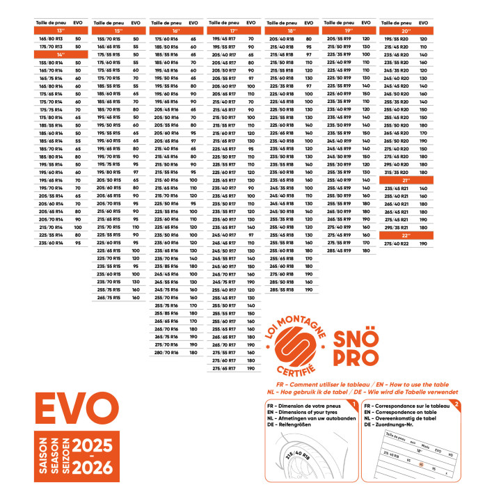 Cadenas de nieve 9mm EVO