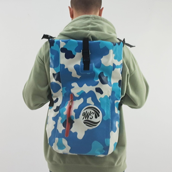 Sac à dos étanche de 25l bleu camouflage