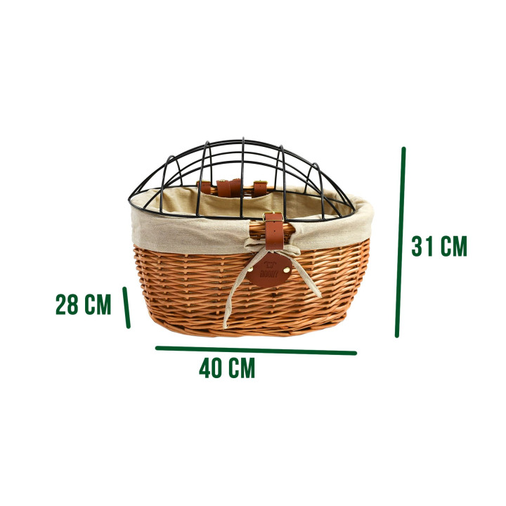 Front wicker bicycle basket for dog or cat