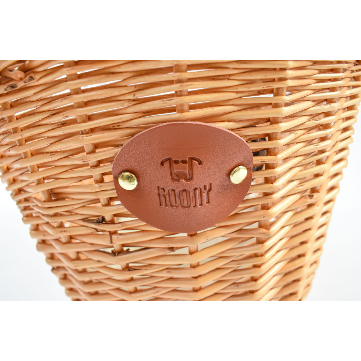Cesta de bicicleta trasera de mimbre para perros o gatos para fijar en el portaequipajes