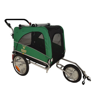 Remolque de bicicleta 2 en 1 para perros XL de aluminio con suspensión