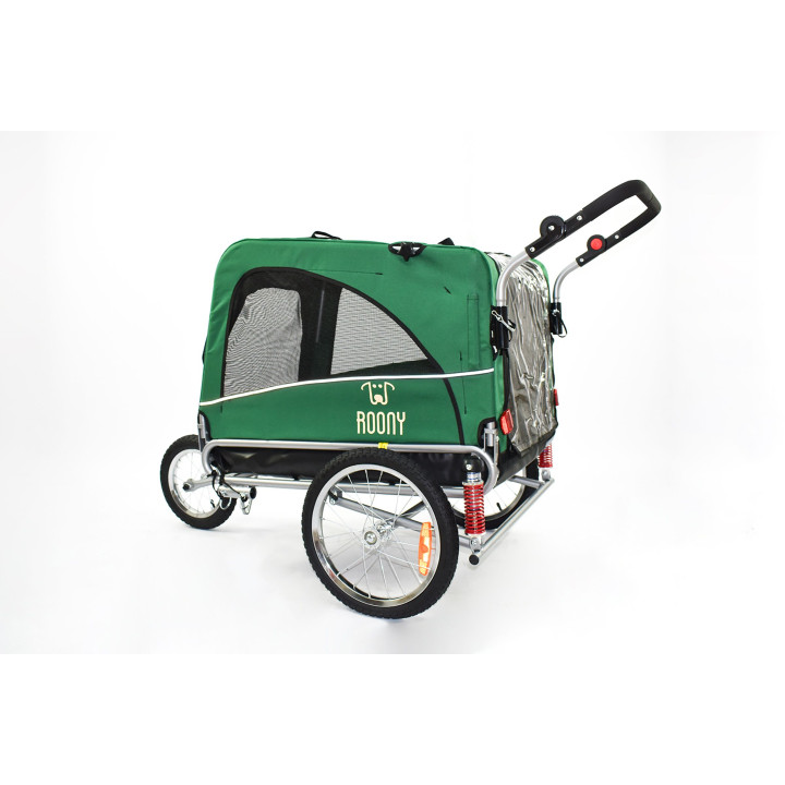 Rimorchio per bicicletta 2in1 per cani XL in alluminio con sospensione