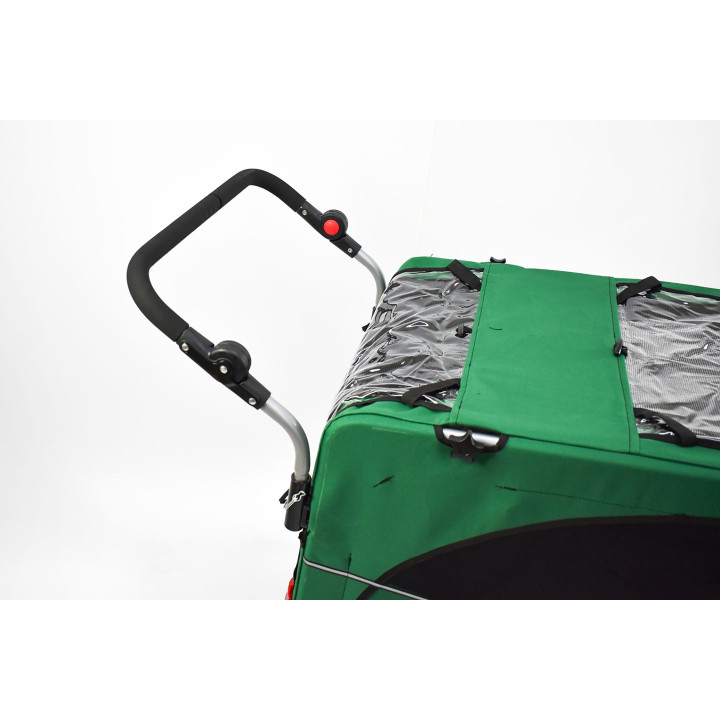 Remorque à vélo 2en1 pour chien XL en alu avec suspension