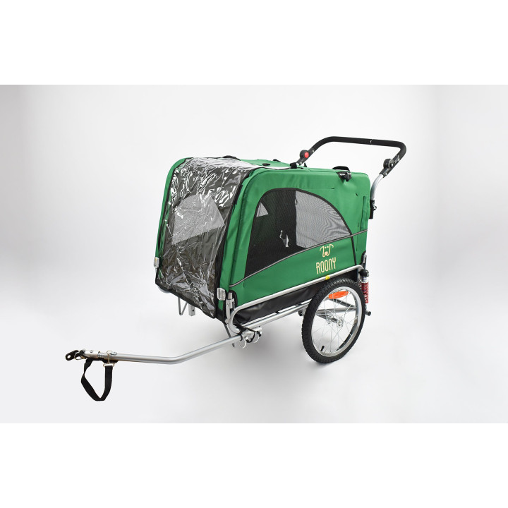 Rimorchio per bicicletta 2in1 per cani XL in alluminio con sospensione