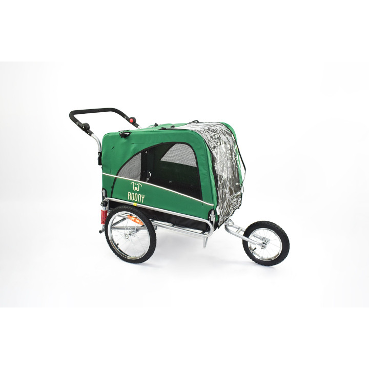 Rimorchio per bicicletta 2in1 per cani XL in alluminio con sospensione