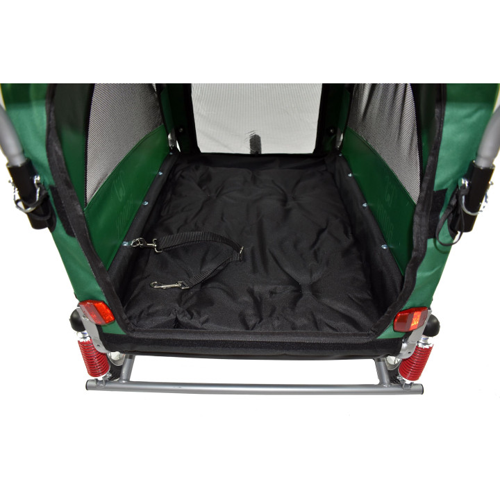 Remorque à vélo 2en1 pour chien XL en alu avec suspension