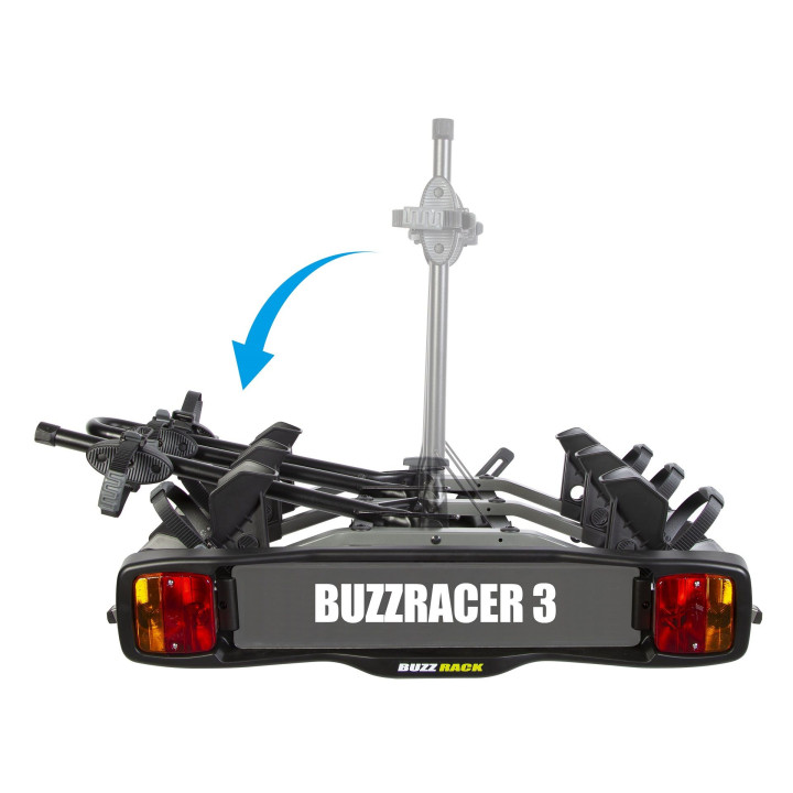 BUZZRACER 3 Porte-vélo sur attelage- plateforme 3 vélos
