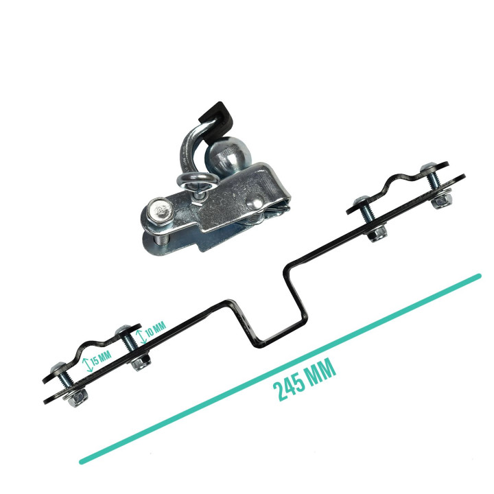 Universelle Fahrradanhängerkupplung mit Adapter auf dem Hinterradgepäckträger