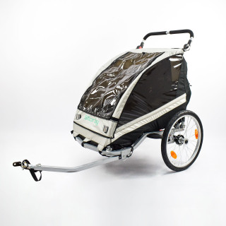Remorque 2 enfants alu 2en1 vélo et jogger