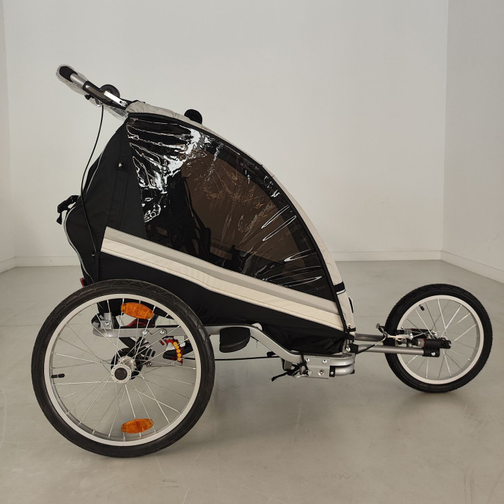 Remorque 2 enfants alu 2en1 vélo et jogger