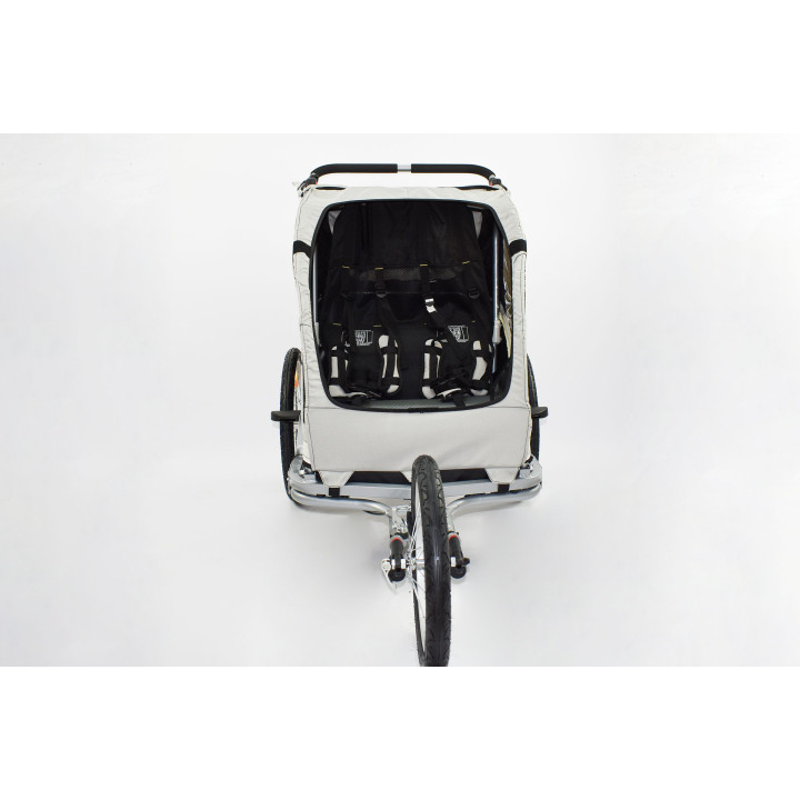 Rimorchio 2 bambini in alluminio 2in1 bici e jogger