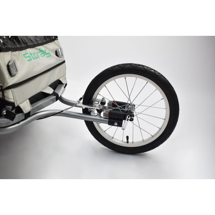 Remorque 2 enfants alu 2en1 vélo et jogger
