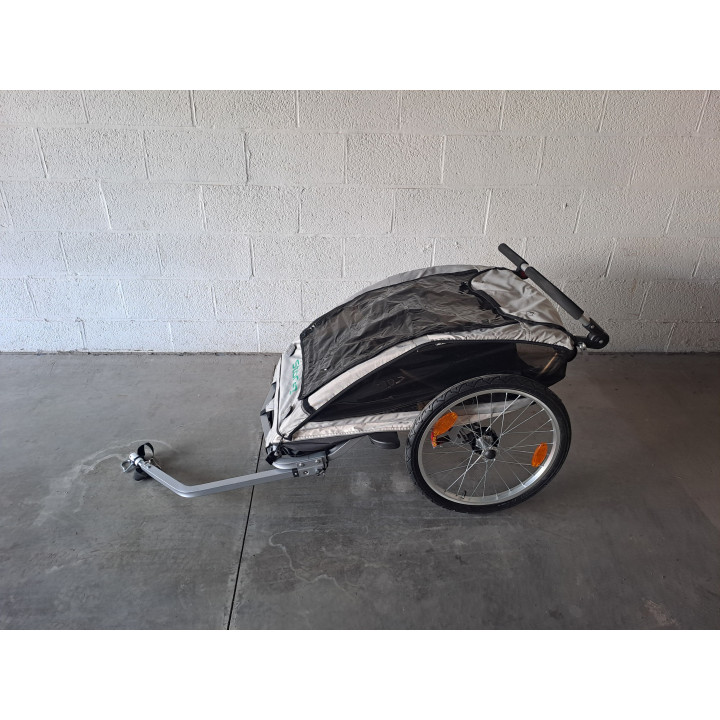 Remorque 2 enfants alu 2en1 vélo et jogger