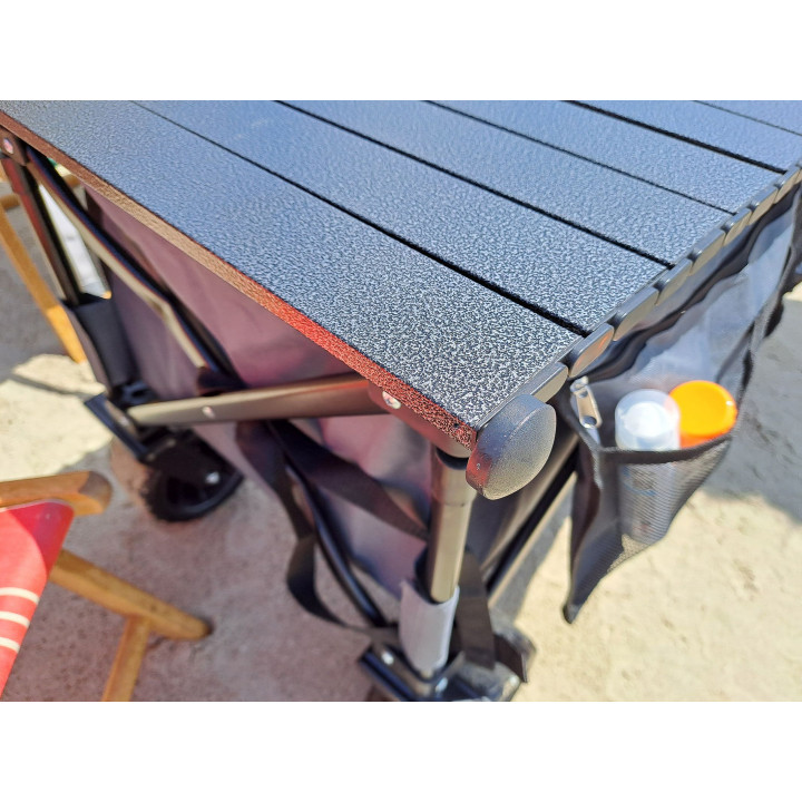 Tablette en aluminium pour chariot pliable STORAG – noir – 55 x 92.5cm
