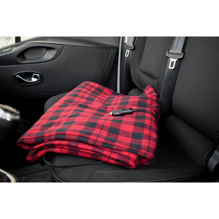Plaid chauffant 12V via allume cigare - 42W - 100% coton