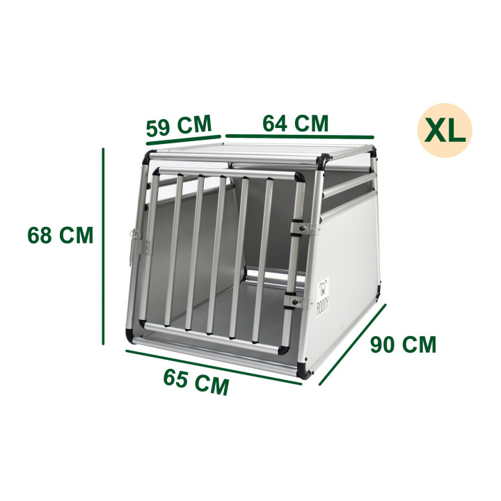 Cage pour chien tube alu rond taille XL 90x68x65