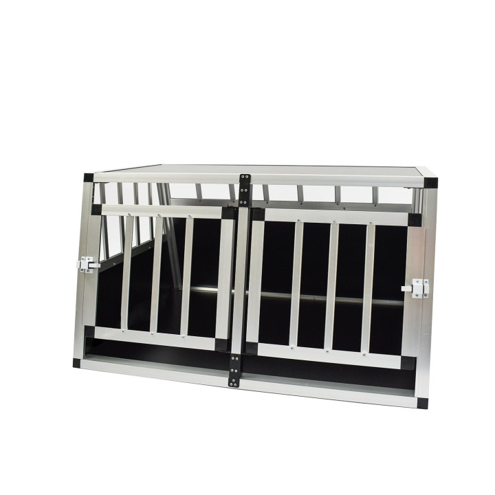 Gabbia per cani tubo di alluminio QUADRATO 68x89x50 taglia M - 2 porte