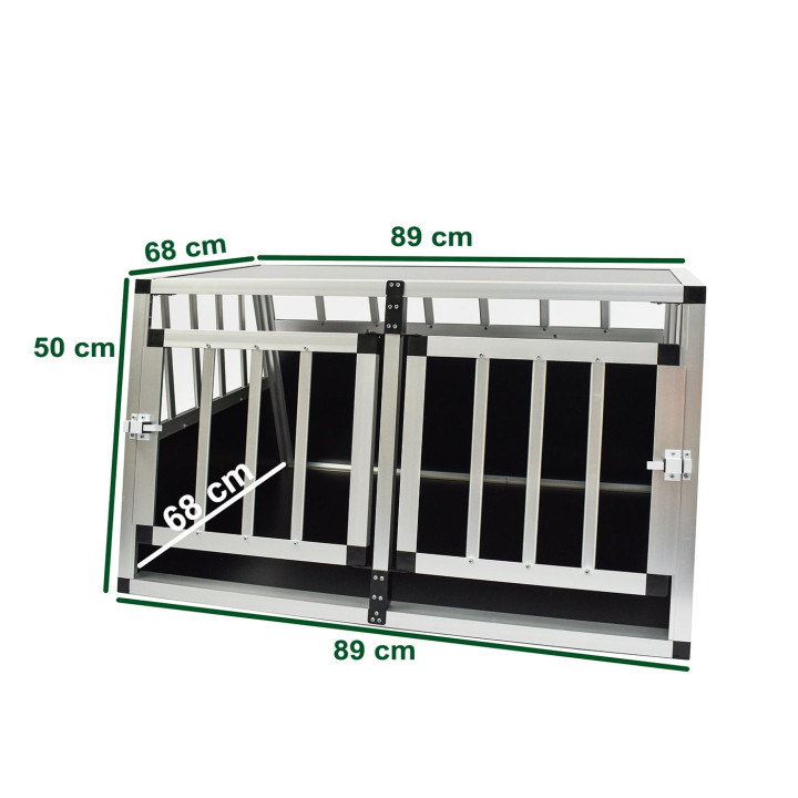 Hondenkooi aluminium buis CARRE 68x89x50 maat M - 2 deuren