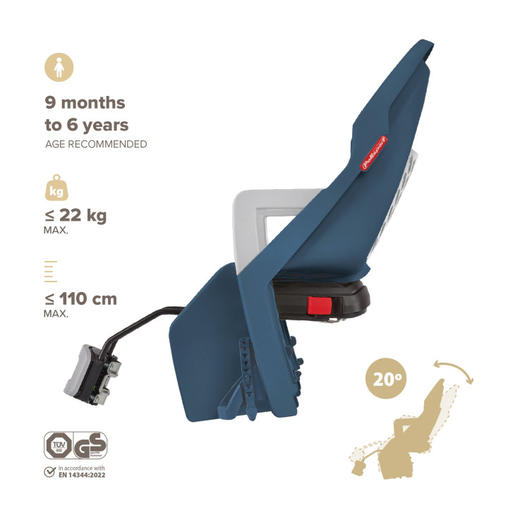 Siège vélo enfant de 9 mois à 5 ans fixation arrière cadre vélo - Polysport Guppy Maxi