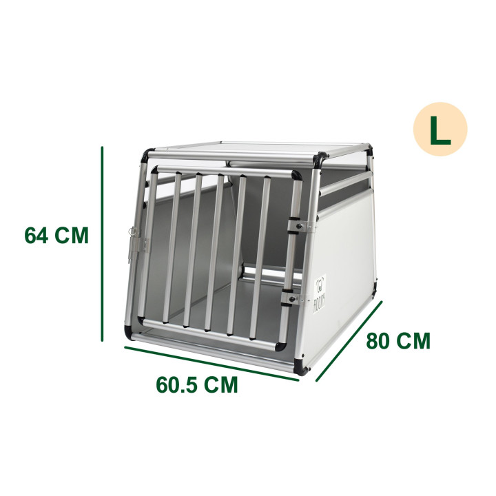 Cage pour chien tube alu rond taille large 80x60.5x64