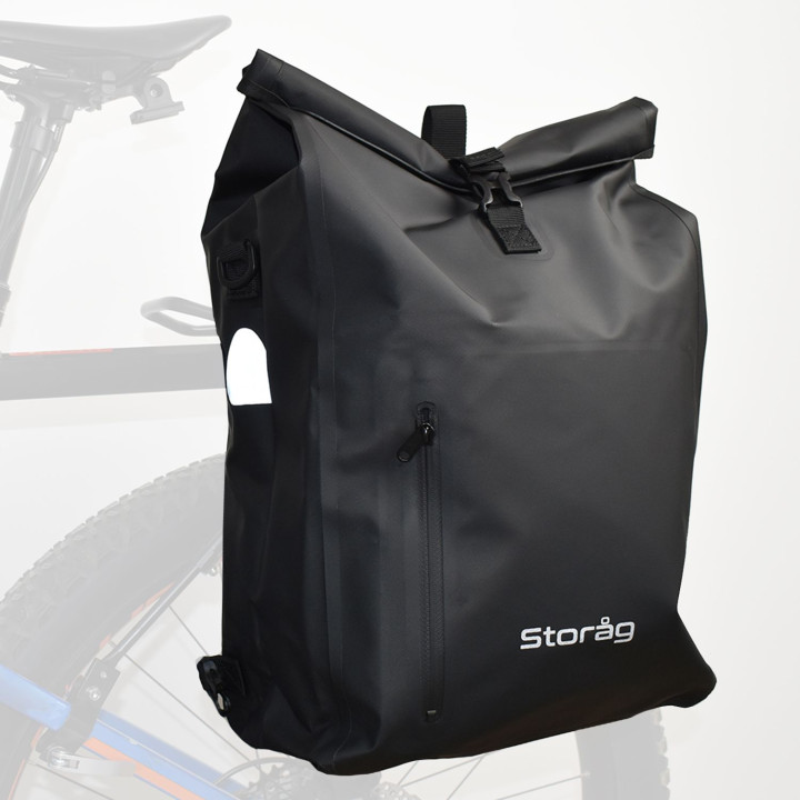 Sacoche Vélo waterproof 25L Storåg . Fonctions 3-en-1 – Sacoche Latérale pour Porte-Bagages, Sac à Dos & Sac à Bandoulière – 100
