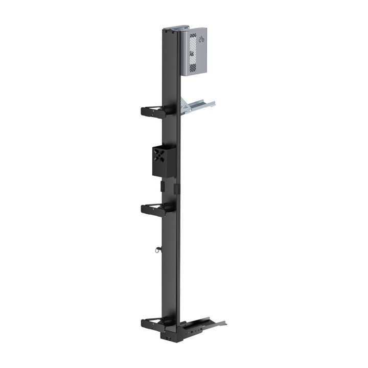 Support Vélo Vertical EasyLift Pivotant avec Assistance au Levage et Support de Chargeur E-Bike