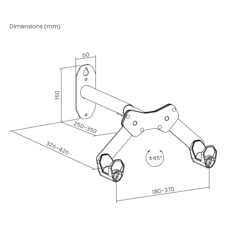 Adjustable telescopic wall bracket