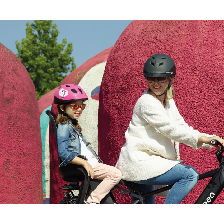 Siège Enfant Vélo Arrière Porte-Bagages Bubbly Noir / Gris Foncé