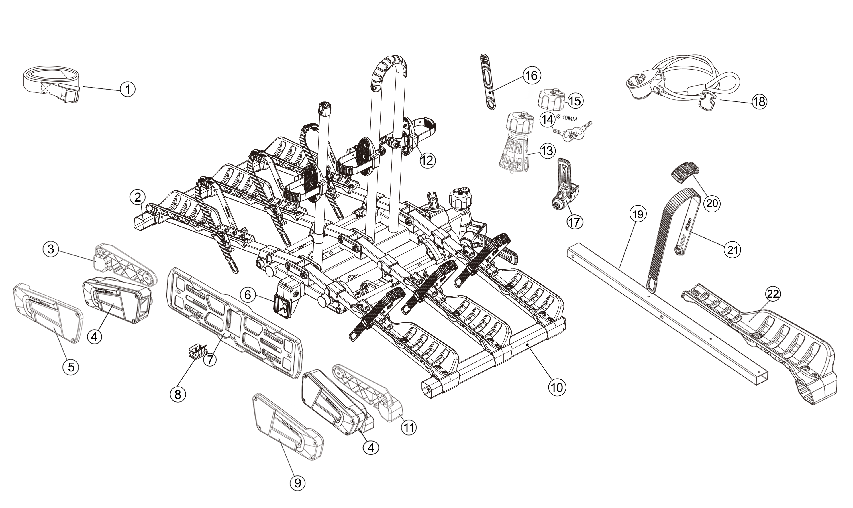 Eazzy 3 - opvouwbaar fietsenrek 3 fietsen