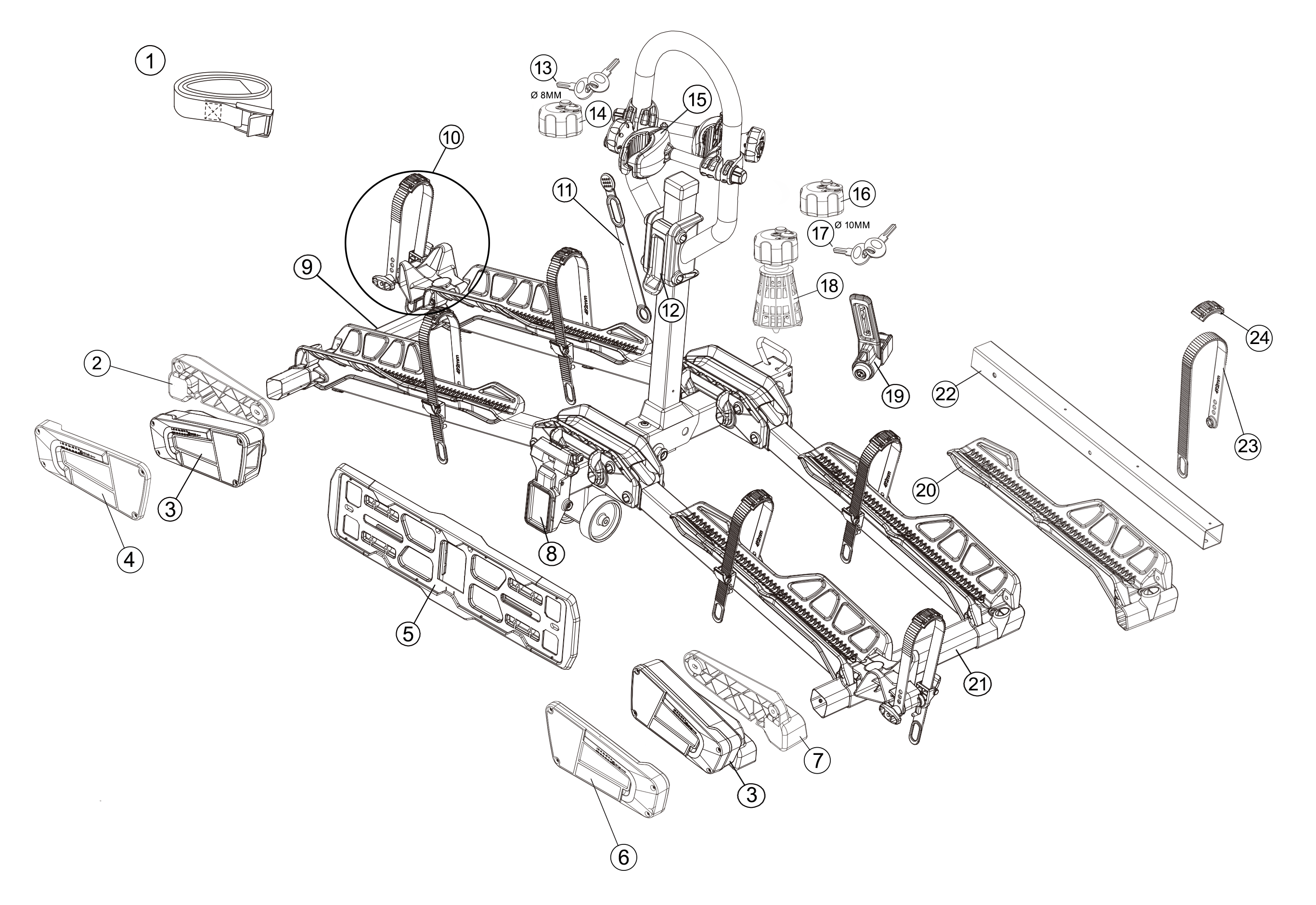 E-Scorpion porte-vélo pliable 2 vélos électriques